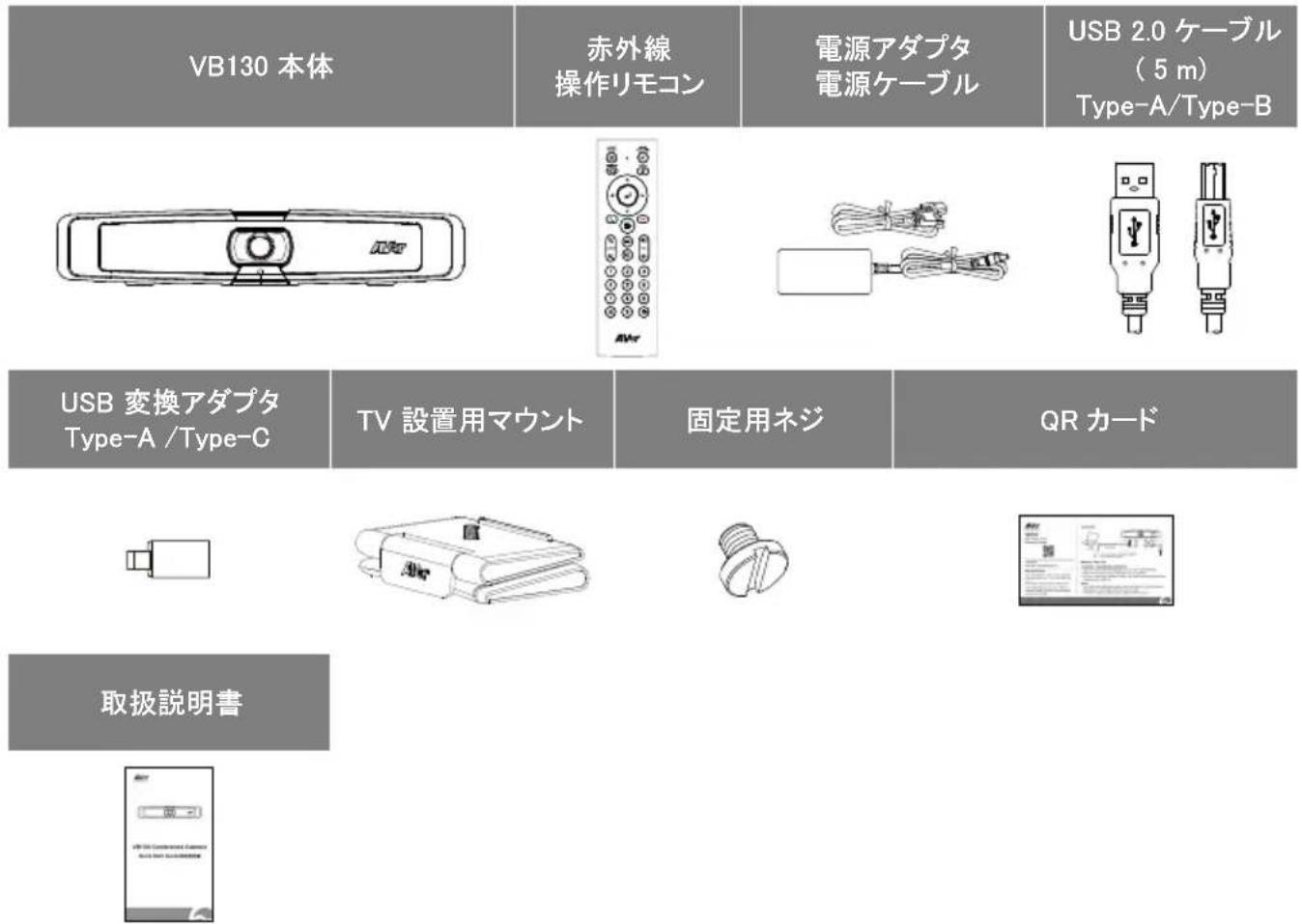 AVer VB130 - パッケージ内容 - 1