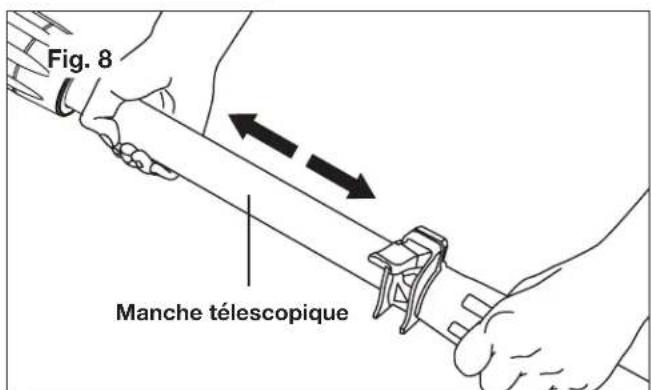 Sun Joe SJH902E - Réglage du manche télescopique - 2
