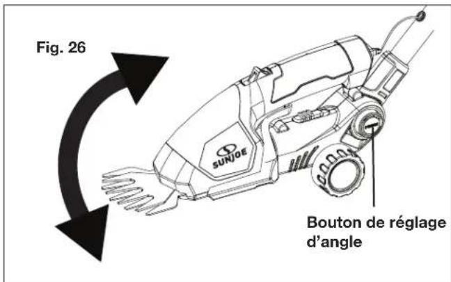 Sun Joe HJ605CC - Réglage de l'angle de tête de coupe (facultatif) - 6