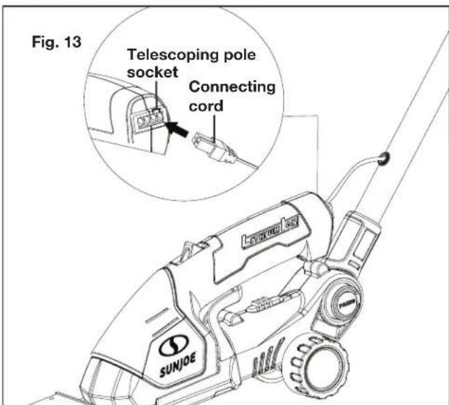 Sun Joe HJ605CC - Attaching the Telescoping Pole (Optional) - 3
