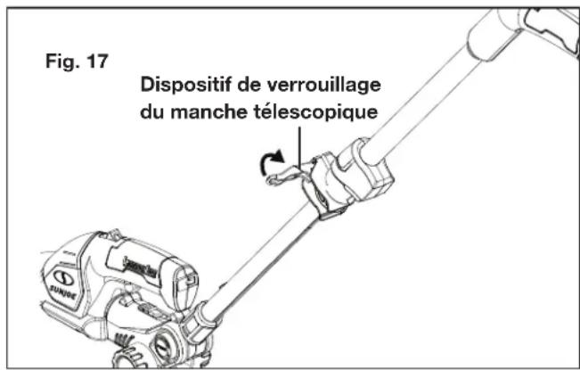 Sun Joe HJ605CC - Réglage de la longueur du manche (facultatif) - 1