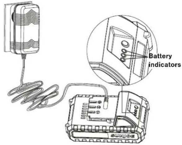 Sun Joe 24VHT18LTE - Charging the Battery - 2