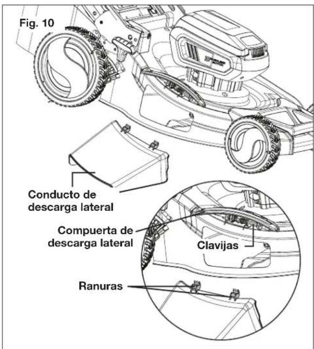 Sun Joe 24VX221LMSP - Enamblado y colocacion del conducto de descarga lateral - 1