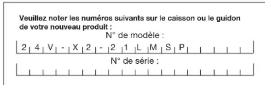 Sun Joe 24VX221LMSP - Numéros de modèle et désérie - 1