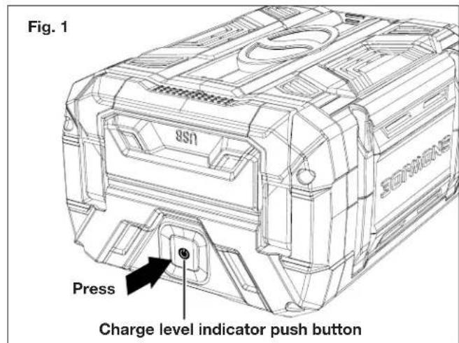 Sun Joe ION100V21LM - Battery Charge Level Indicator - 1