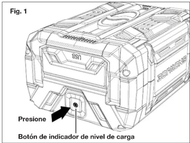 Sun Joe ION100V21LM - Indicador de nivel de energia de la batería - 1