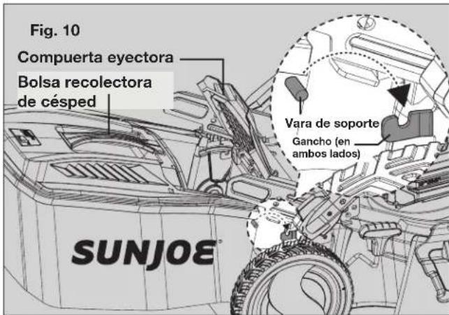 Sun Joe ION100V21LM - Instalacion de bolsa recolectora de cesped - 1