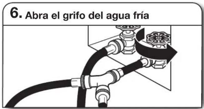 WHIRLPOOL YWED5100HC - Sujete la manguera larga al conector en "Y" y apriete los acoplamenteos - 4