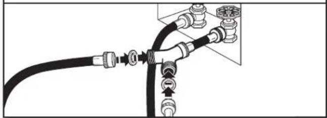 WHIRLPOOL YWED5100HC - Attach long hose to "Y" connector and tighten couplings - 1