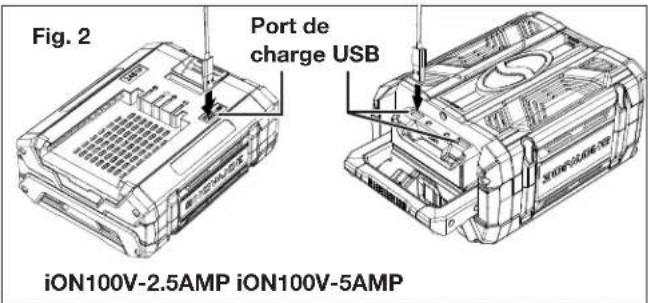 Sun Joe ION100V24HTCT - Port de charge USB - 1