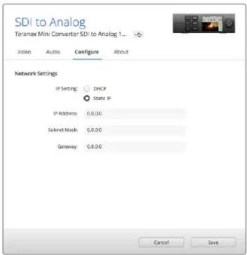 Blackmagic Design Teranex Mini 1 - Der Reiter „Configure" - 1