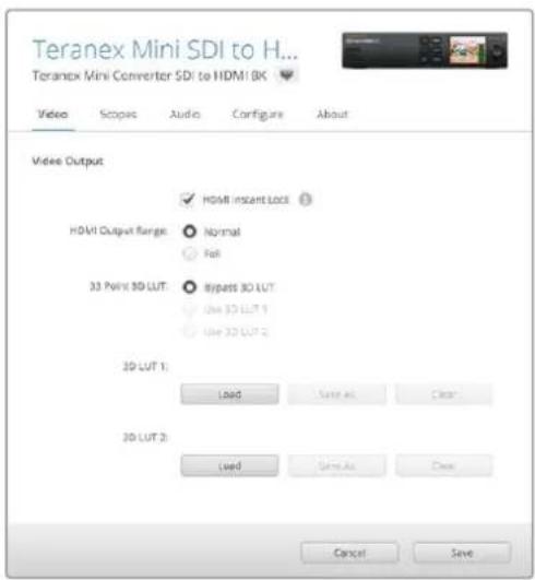 Blackmagic Design Teranex Mini 1 - Il menu impostazioni di Blackmagic Teranex Setup - 1