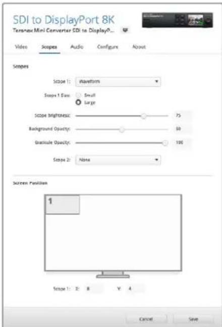 Blackmagic Design Teranex Mini 1 - Scopes Menu - 1