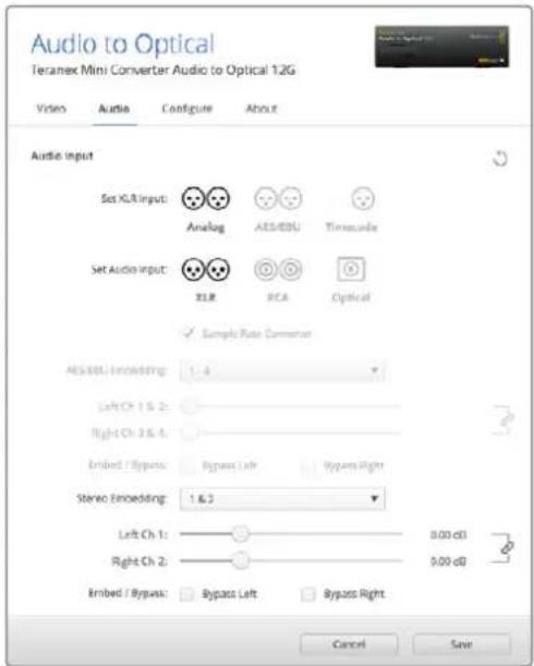 Blackmagic Design Teranex Mini 1 - "Audio Input"-Menu - 1
