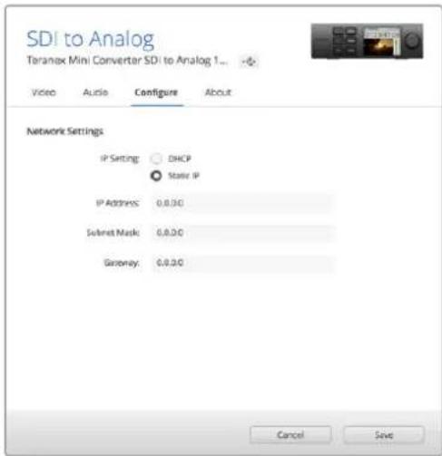Blackmagic Design Teranex Mini 1 - 通过USB更改网络设置 - 1