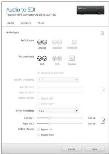 Blackmagic Design Teranex Mini 1 - „Audio Input“-Menu - 1