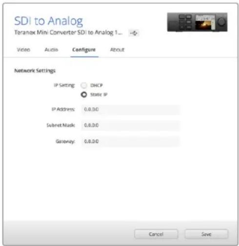 Blackmagic Design Teranex Mini 1 - Netzwerkeinstellungen per USBändern - 1