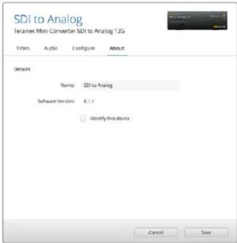 Blackmagic Design Teranex Mini 1 - La tab About - 1