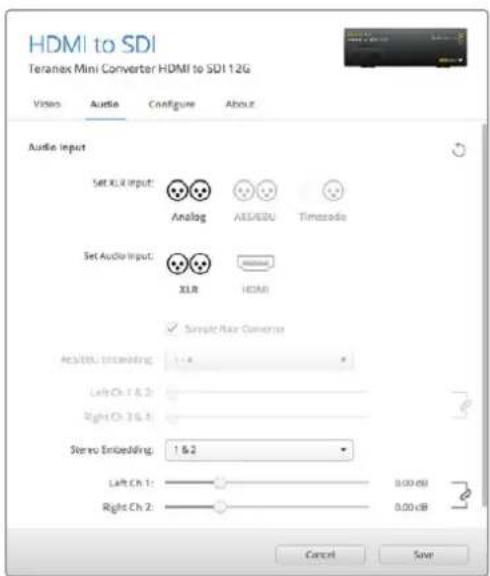 Blackmagic Design Teranex Mini 1 - Set XLR input / Set Audio input - 2