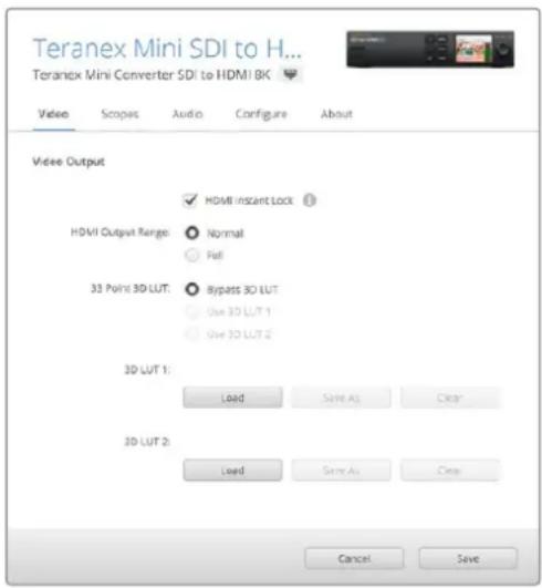 Blackmagic Design Teranex Mini 1 - Paramètres du Blackmagic Teranex Setup - 1