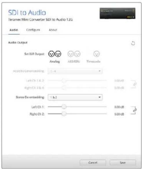 Blackmagic Design Teranex Mini 1 - Menu Audio Output - 1