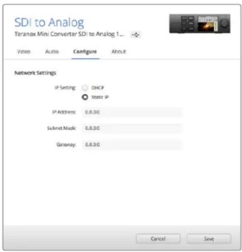 Blackmagic Design Teranex Mini 1 - Changing Network Settings via USB - 1