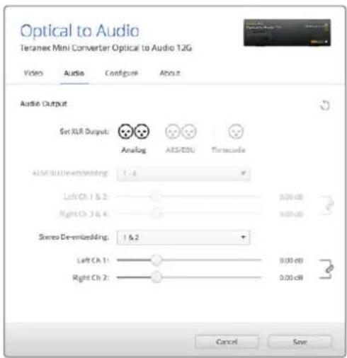 Blackmagic Design Teranex Mini 1 - Audio Output Menu - 1