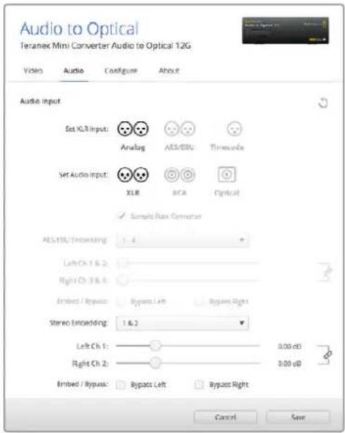Blackmagic Design Teranex Mini 1 - Menu Audio Input - 1