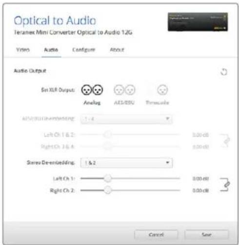 Blackmagic Design Teranex Mini 1 - "Audio Output"-Menu - 1