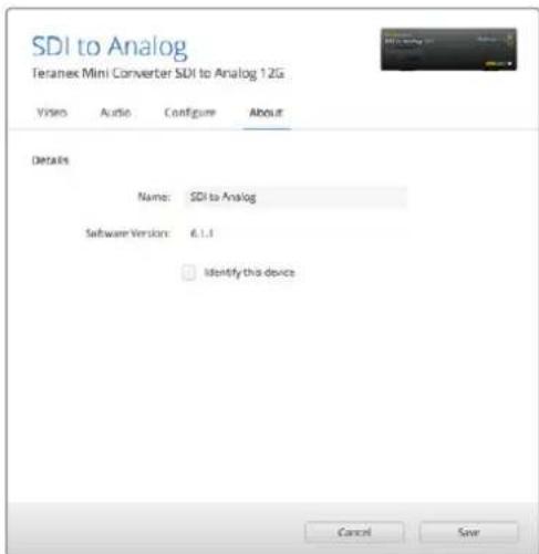 Blackmagic Design Teranex Mini 1 - About Tab - 1