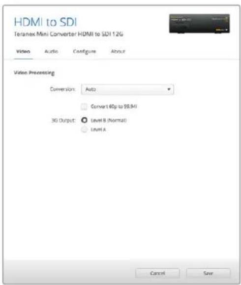 Blackmagic Design Teranex Mini 1 - "Set XLR Input" / "Set Audio Input" - 1