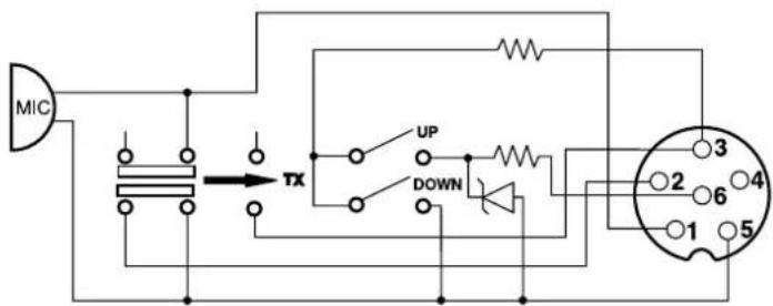 MIC TX UP DOWN 3 2 6 4 1 5