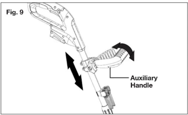 Sun Joe 24VGT10LTE - Adjusting the Auxiliary Handle - 2