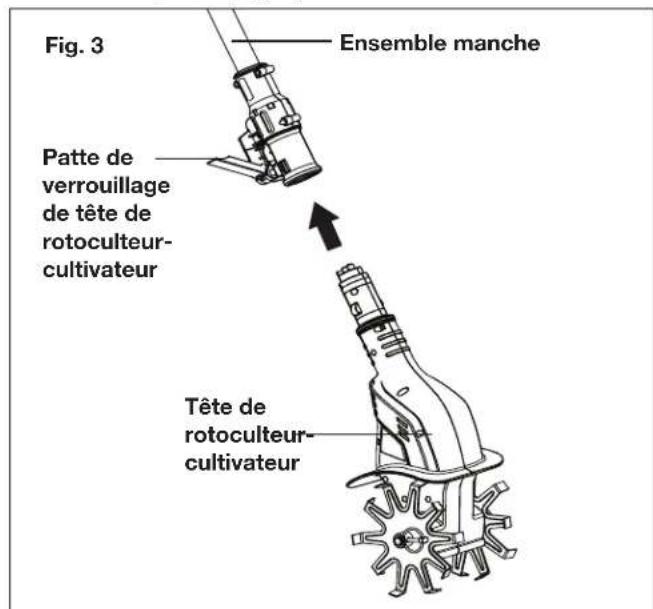 Sun Joe 24VTLRLTE - Assemblage et insertion de la tete - 1