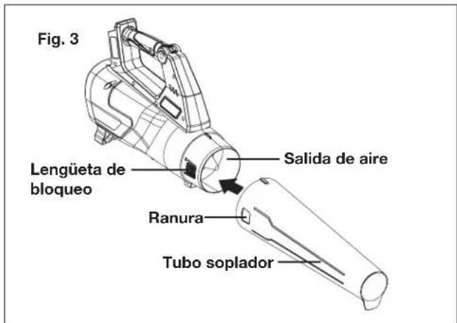 Sun Joe 24VJBLTE - Conexión del tubo sopladora achorro - 1