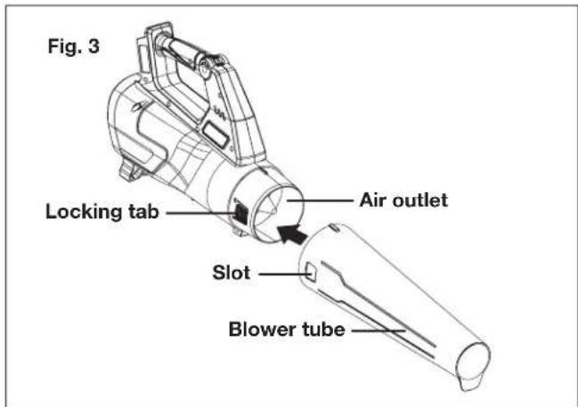 Sun Joe 24VJBLTE - Attaching the Jet Blower Tube - 1