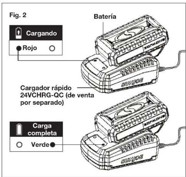 Sun Joe 24VTBLTE - Carga de la batería - 4