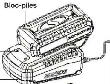 Sun Joe 24VTBLTE - Comment charger la batterie - 3