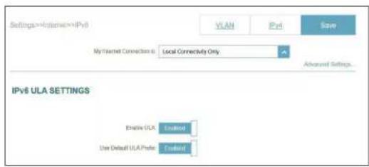 D-LINK Eagle Pro Ai M322 - Paramètres avancés - Paramètres ULA IPv6 actuels - 1
