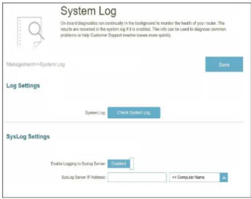 D-LINK Eagle Pro Ai M322 - Paramètres de SysLog - 1