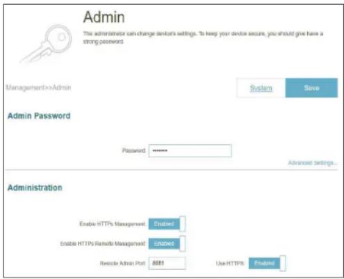 D-LINK Eagle Pro Ai M322 - Paramètres avancés - Administration - 1