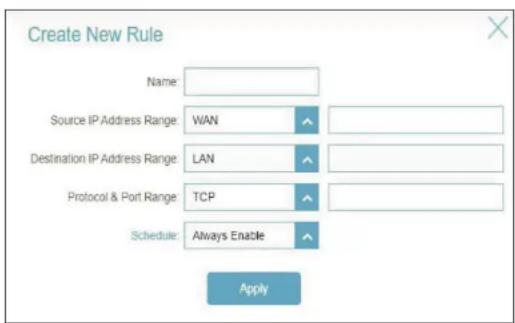 D-LINK Eagle Pro Ai M322 - Paramètres du pare-feu - Règles IPv4 / IPv6 - 1