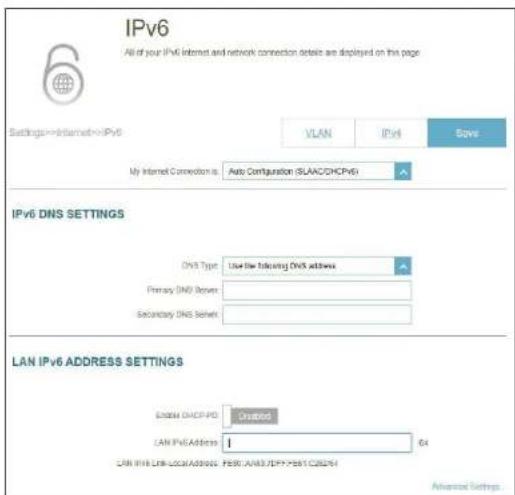D-LINK Eagle Pro Ai M322 - Paramètres de l'adresse IPv6 du réseau local - 1