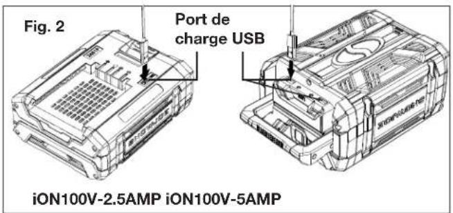 Sun Joe ION100V550JBCT - Port de charge USB - 1
