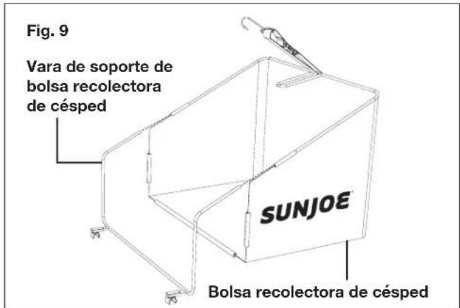 Sun Joe 24VCRLM15 - Ensamblado y colocación de la bolsa recolectora para césped - 1