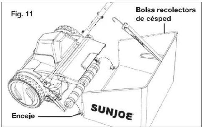 Sun Joe 24VCRLM15 - Ensamblado y colocación de la bolsa recolectora para césped - 3