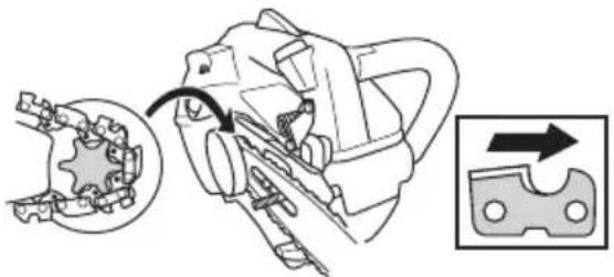 HUSQVARNA T136 - Fitting the bar and chain - 5