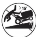 HUSQVARNA YTH22V46 - AVERTISSEMENT: Au moment de charger ou de décharger la machine, ne pas dépasser l'angle de fonctionnement maximal recommendé de 15^ . - 4