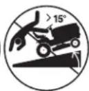 HUSQVARNA YTH22V46 - WARNING! When loading or unloading this machine, do not exceed the maximum recommended operation angle of 15^ . - 4