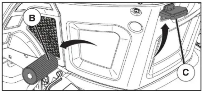 HUSQVARNA YTH22V46 - POUR ENGAGER LE FREIN DE STA TION NEMENT (Voir la Fig. 4) - 1